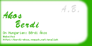 akos berdi business card